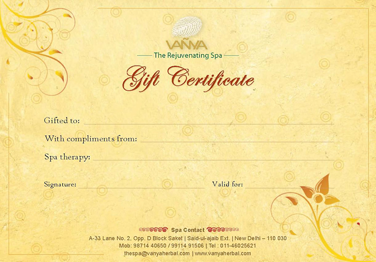 In-store gift certificate - Vanya Herbals